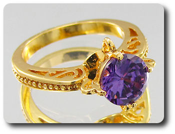 8 mm Purple Amethyst Ring