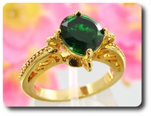 8 mm Green Emerald Ring