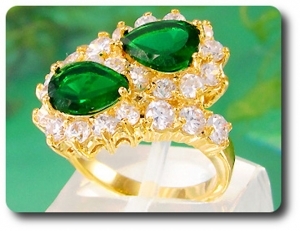 2x9 mm Green Emerald Ring