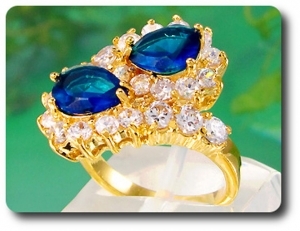 2x9 mm Blue Sapphire Ring