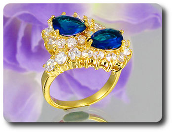 2x9 mm Blue Sapphire Ring