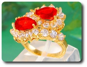 2x9 mm Red Ruby Ring