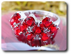 10x3  mm Red Ruby Ring
