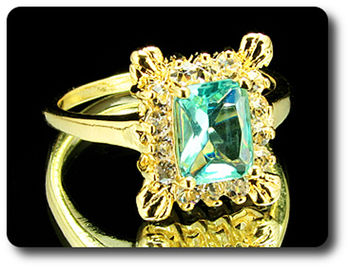 8x6 mm Blue Topaz Ring