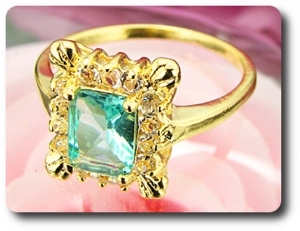 8x6 mm Blue Topaz Ring