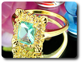 8x6 mm Blue Topaz Ring