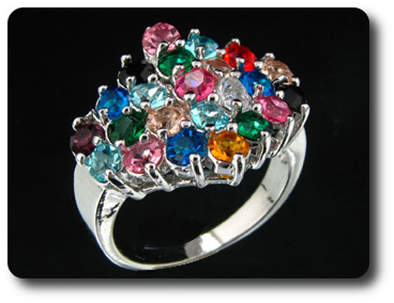 23x3 mm Multicolor Topaz Ring