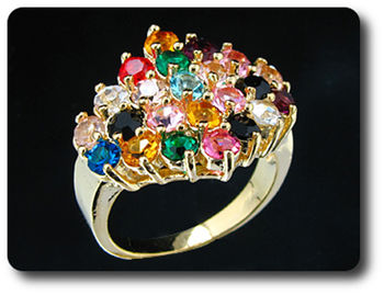 23x3 mm Multicolor Topaz Ring