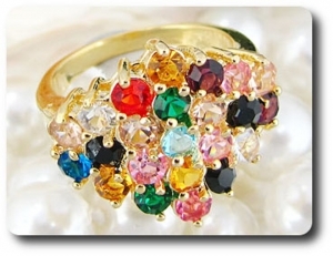 23x3 mm Multicolor Topaz Ring