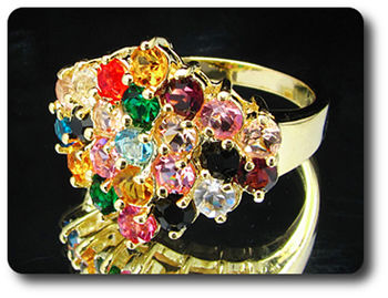 23x3 mm Multicolor Topaz Ring