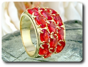 13x6 mm Red Ruby Ring