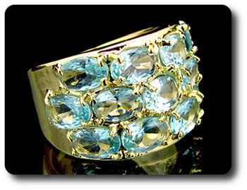 BAGUE TOPAZE BLEU