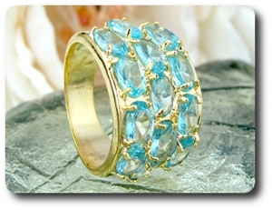 BAGUE TOPAZE BLEU