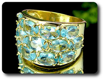 BAGUE TOPAZE BLEU
