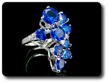 9x8-5 mm Blue Sapphire Ring