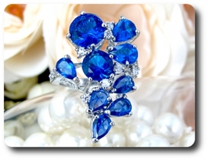 9x8-5 mm Blue Sapphire Ring