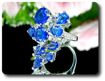 9x8-5 mm Blue Sapphire Ring