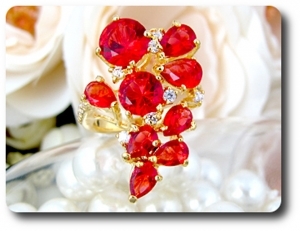 9x8-5 mm Red Ruby Ring