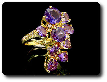 9x8-5 mm Purple Amethyst Ring