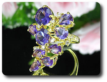 9x8-5 mm Purple Amethyst Ring