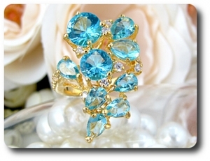 9x8-5 mm Blue Topaz Ring