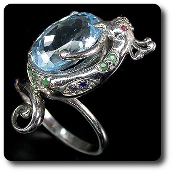 BAGUE TOPAZE EMERAUDE RUBIS SAPHIR