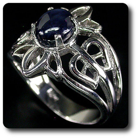 BAGUE SAPHIR BLEU ETOILE