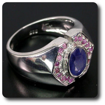 BAGUE SAPHIR BLEU & RUBIS