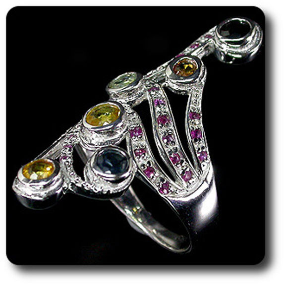 BAGUE SAPHIR MULTICOLORE & RUBIS