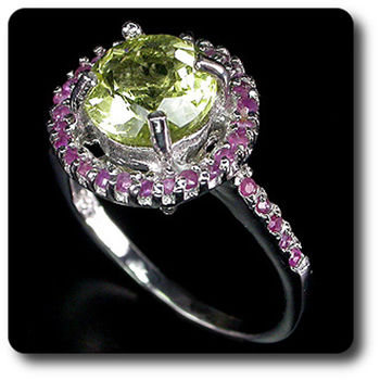 BAGUE QUARTZ JAUNE & RUBIS