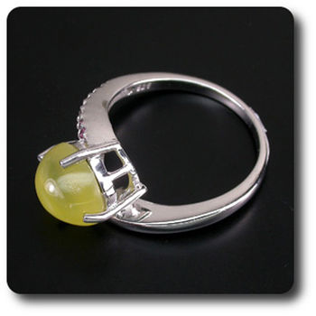 BAGUE OPALE JAUNE & GRENAT RHODOLITE ROSE