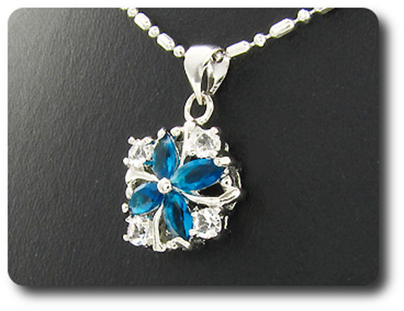 4x6 mm Blue Sapphire Pendant