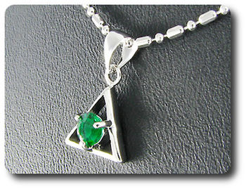 5 mm Green Emerald Pendant