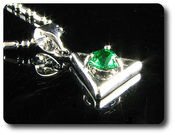 5 mm Green Emerald Pendant