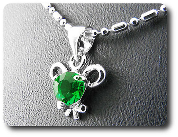 6 mm Green Emerald Pendant