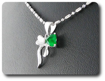 5 mm Green Emerald Pendant