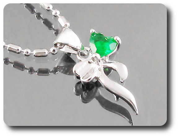 5 mm Green Emerald Pendant