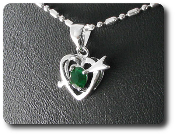 5 mm Green Emerald Pendant