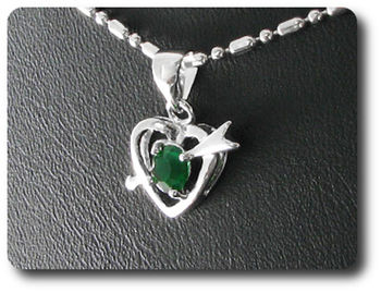 5 mm Green Emerald Pendant