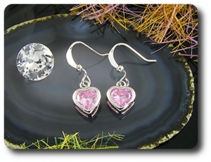 BOUCLES D'OREILLE SAPHIR ROSE