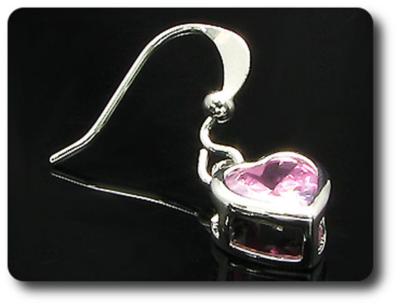 BOUCLES D'OREILLE SAPHIR ROSE