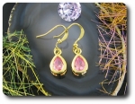 BOUCLES D'OREILLE SAPHIR ROSE