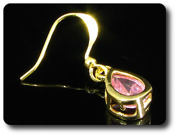 BOUCLES D'OREILLE SAPHIR ROSE