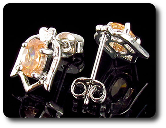 BOUCLES D'OREILLE SAPHIR ORANGE