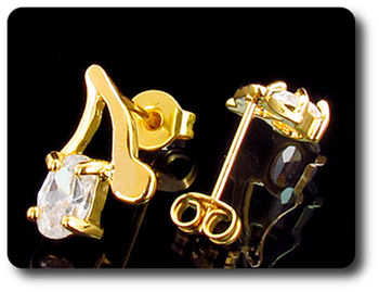 2x7mm Created Diamond Earrings