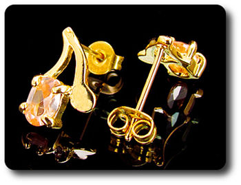 BOUCLES D'OREILLE SAPHIR ORANGE