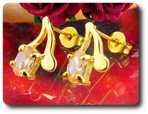 BOUCLES D'OREILLE SAPHIR ORANGE