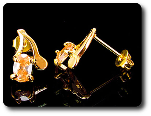 BOUCLES D'OREILLE SAPHIR ORANGE