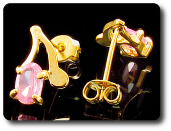 BOUCLES D'OREILLE SAPHIR ROSE