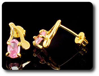 BOUCLES D'OREILLE SAPHIR ROSE